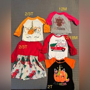 Various Girls boutique holiday shirts/dress